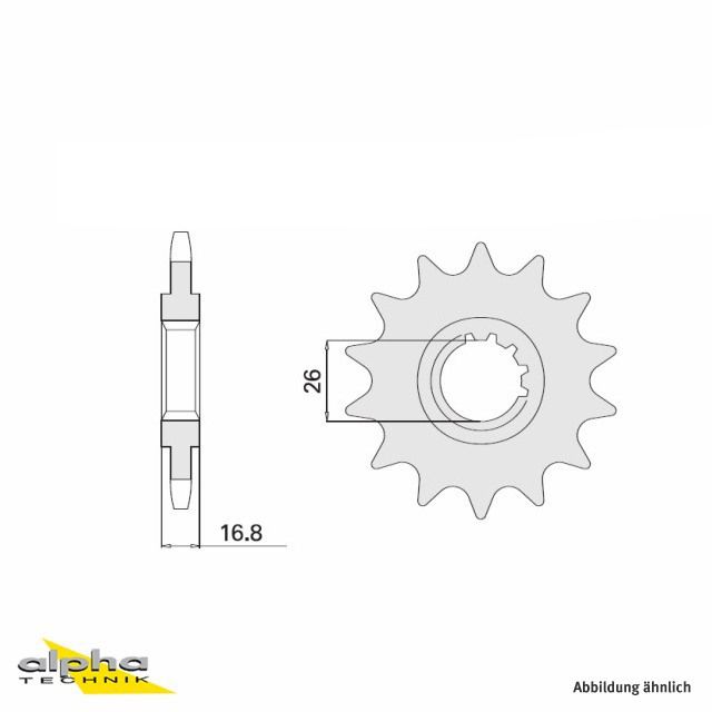 Pinion, 16 teeth, pitch 530