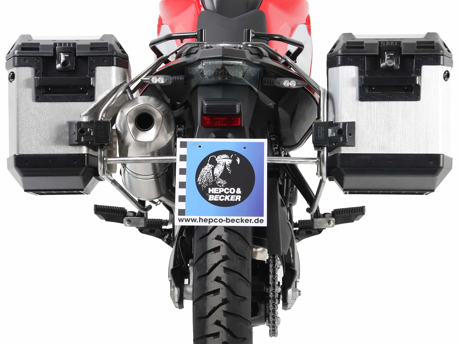 Case carrier set Cutout stainless steel carrier incl. case set Xplorer Cutout silver for BMW F 800 GS