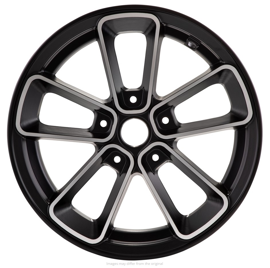 Rim front/rear 12" for Vespa GTS/GTS Super/GTV/GT 125-300cc, black with silver rim
