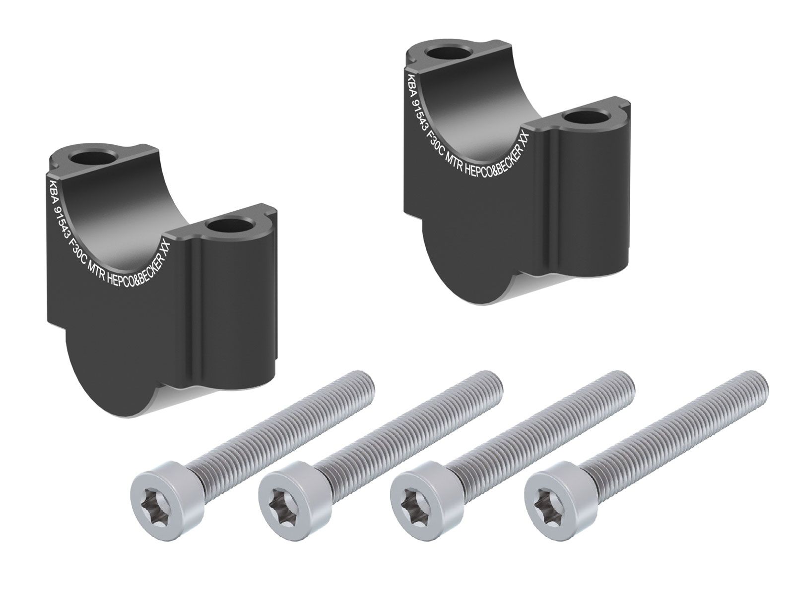 Handlebar riser H=30 mm black for BMW R 1200 GS (04-07) Hepco & Becker