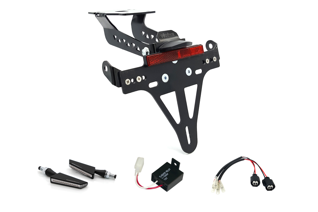 alpha Technik Kennzeichenhalter-Blinker-Kit BSQN für Kawasaki Z900 ab Modelljahr 2020- (Hinten)