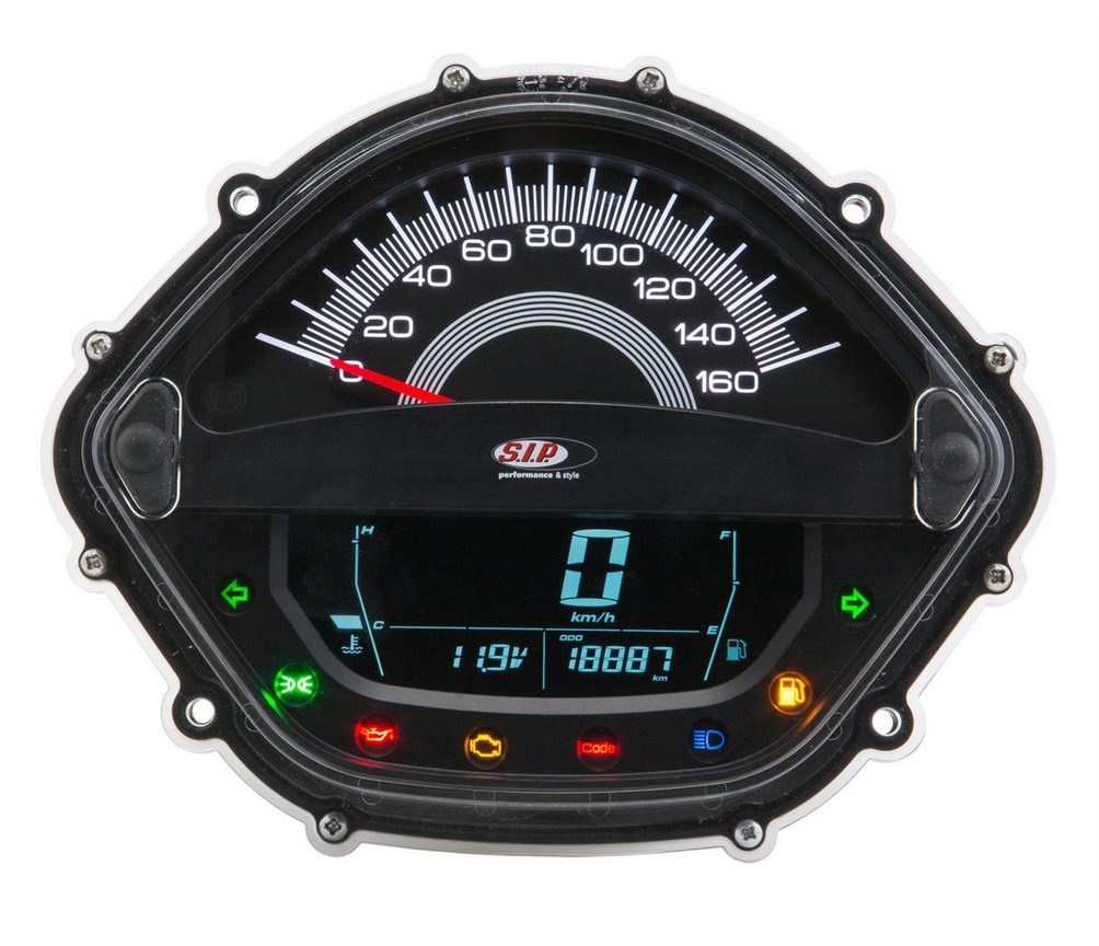 Tachometer/Speedometer for Vespa GTS/GTS Super/GTS SuperSport, i.e., 125-300cc (-'14), black