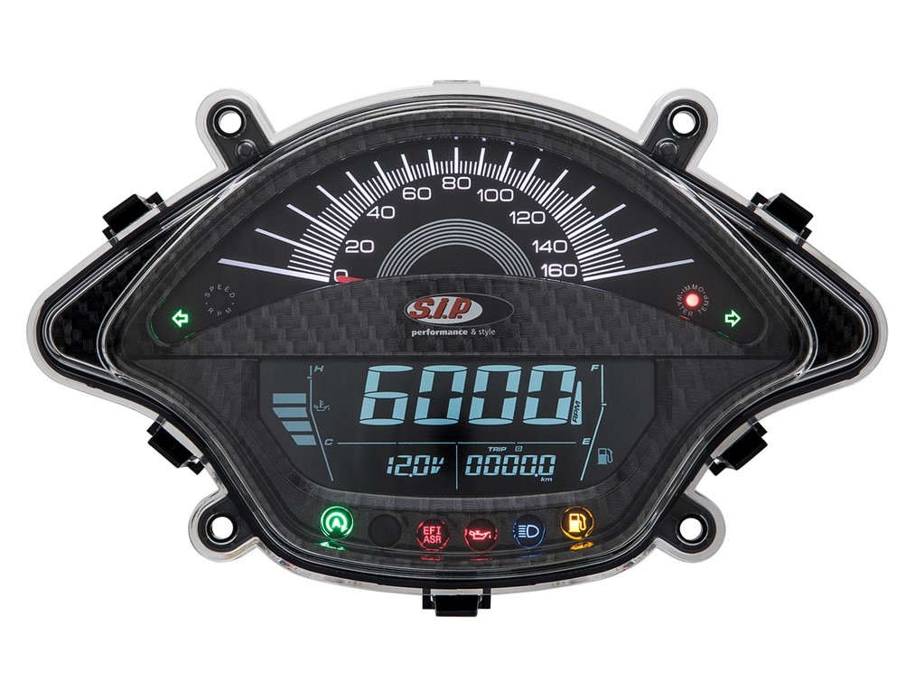 Tachometer/Speedometer for Vespa GTS/GTS Super 300cc FL ('14-), carbon-look