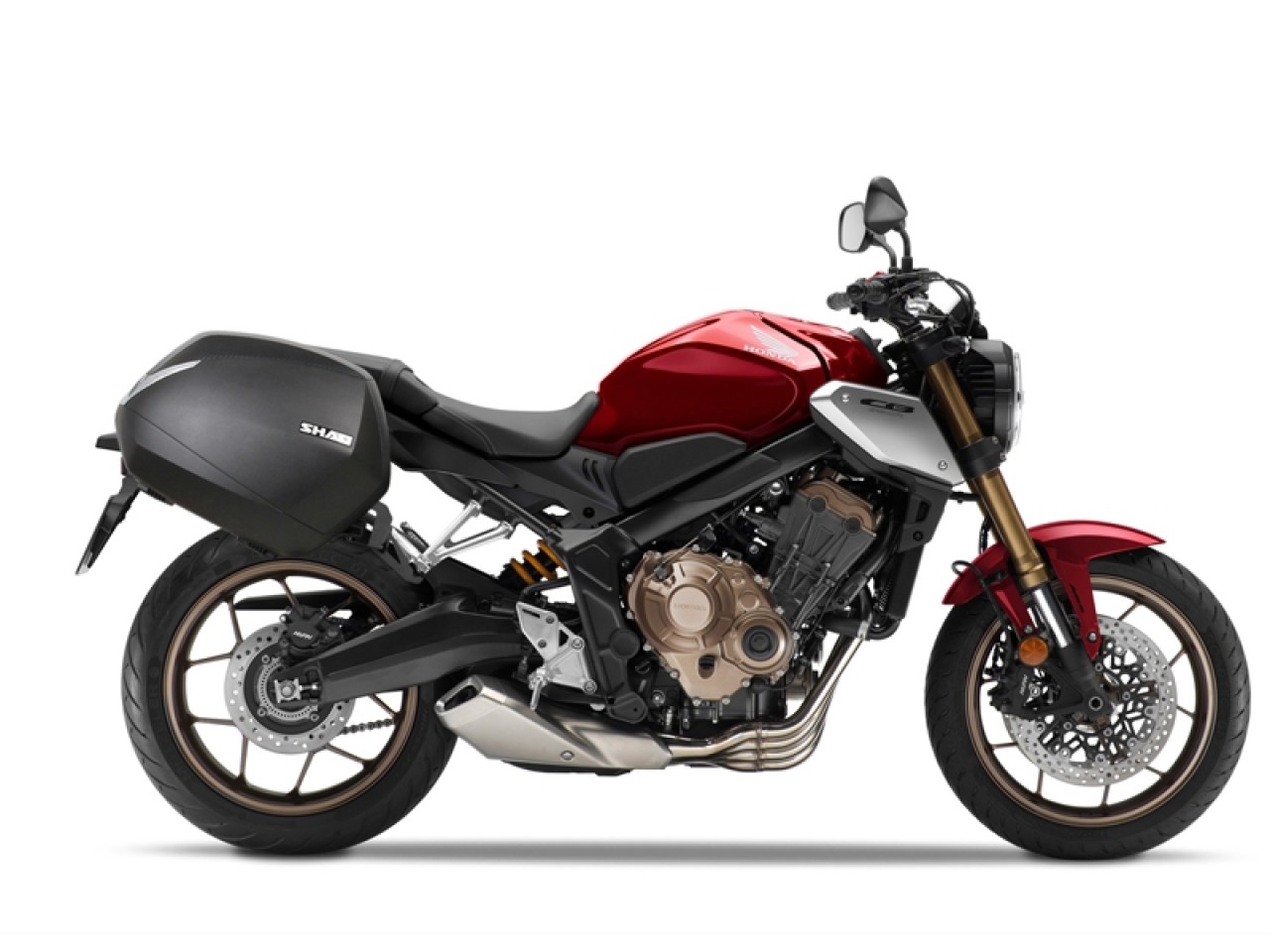 Shad 3P System side pannier rack, black painted, for Honda CB 650 R Neo Sports Cafe / CBR 650 R (21–23)