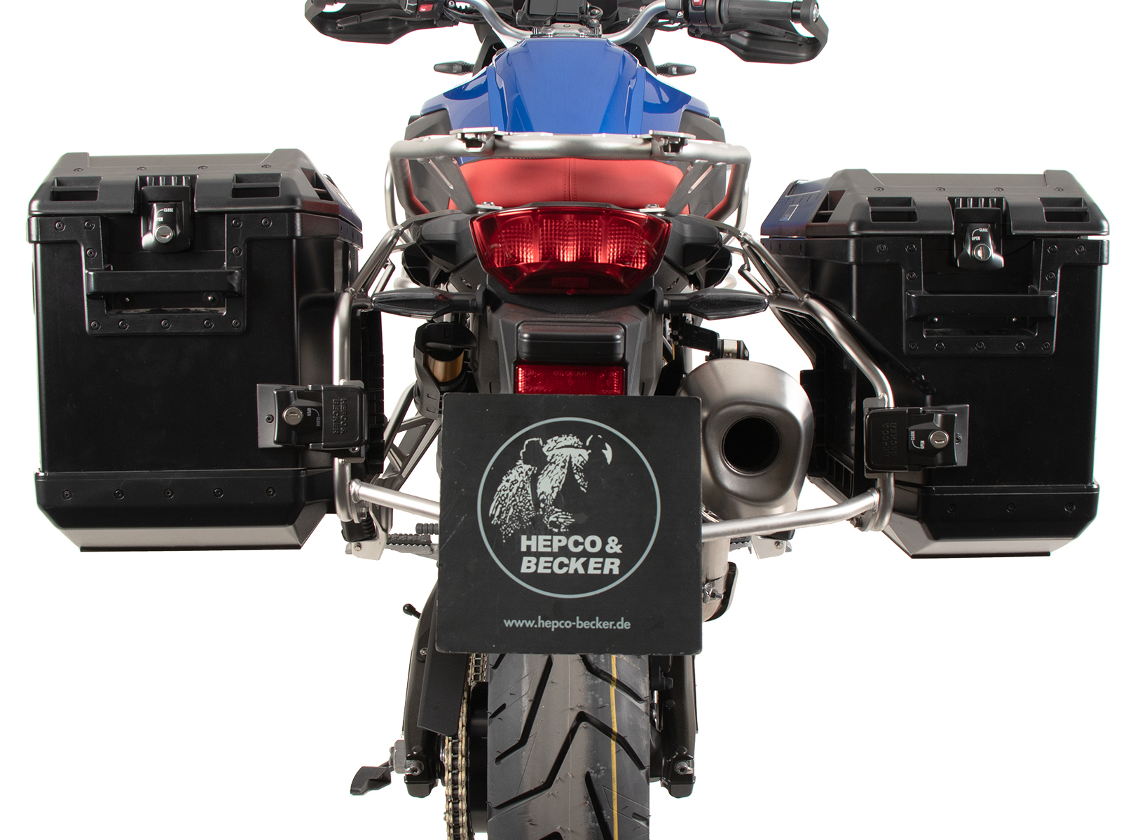 Case carrier set Cutout stainless steel carrier incl. case set Xplorer Cutout black for BMW F 800 GS (24-)