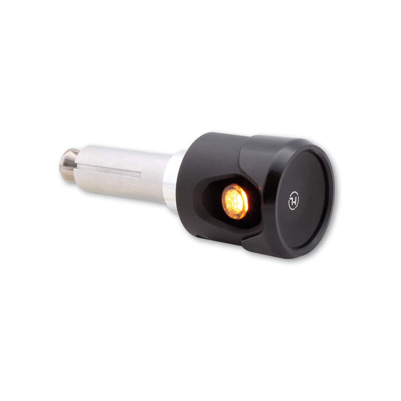 HIGHSIDER Pro Akron-Flash LED Bar End Indicator Housing Black / Lens Orange (Pair), Front
