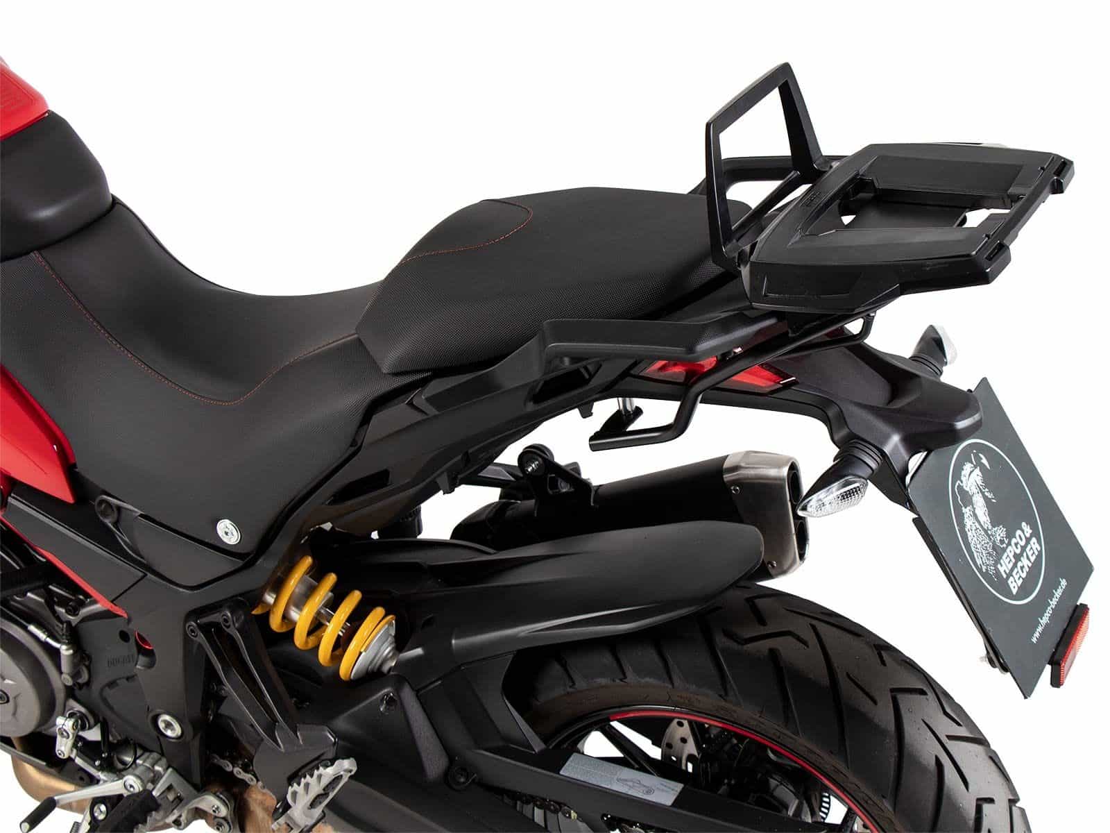 Alurack top case carrier black for Ducati Multistrada 1200 Enduro (16-18) Hepco & Becker