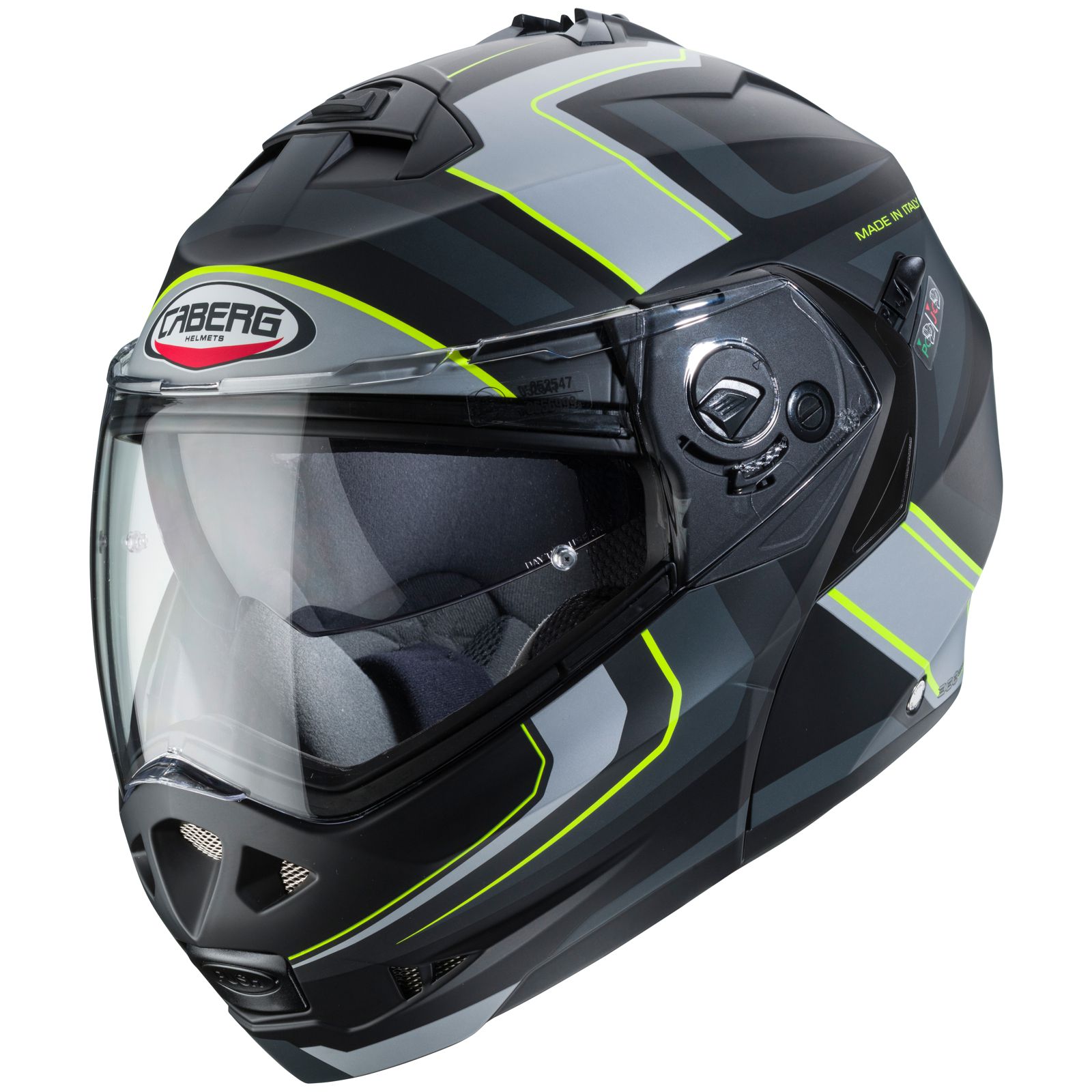 Caberg Helmet Duke II Tour, matte black / anthracite fluo yellow