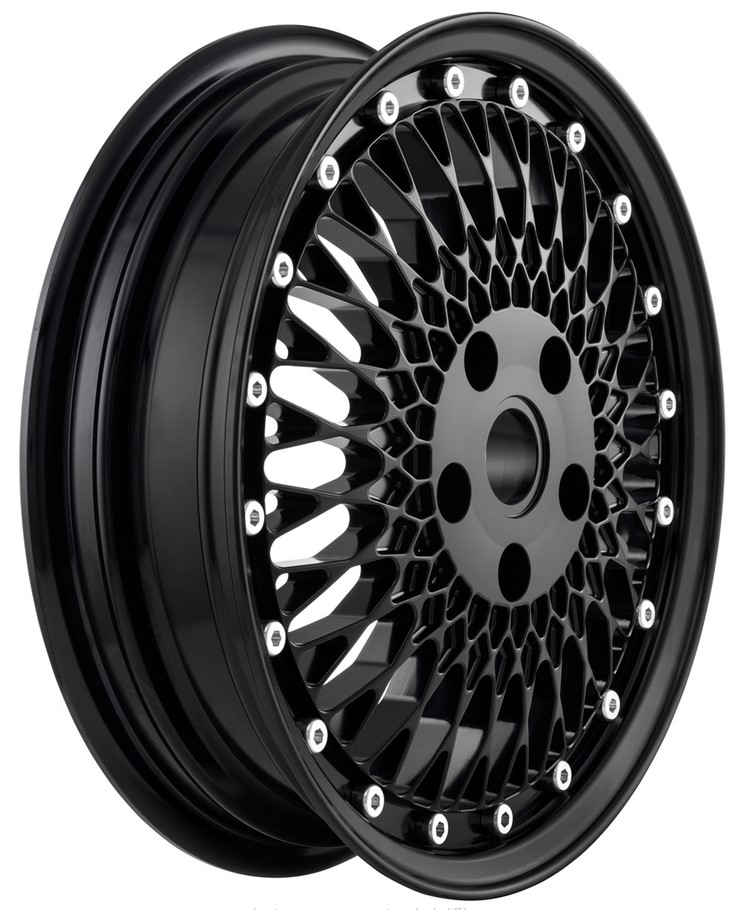 Rim Comb 1 front/rear for Vespa GTS/GTS Super/GTV/GT/946 125-300cc, black glossy