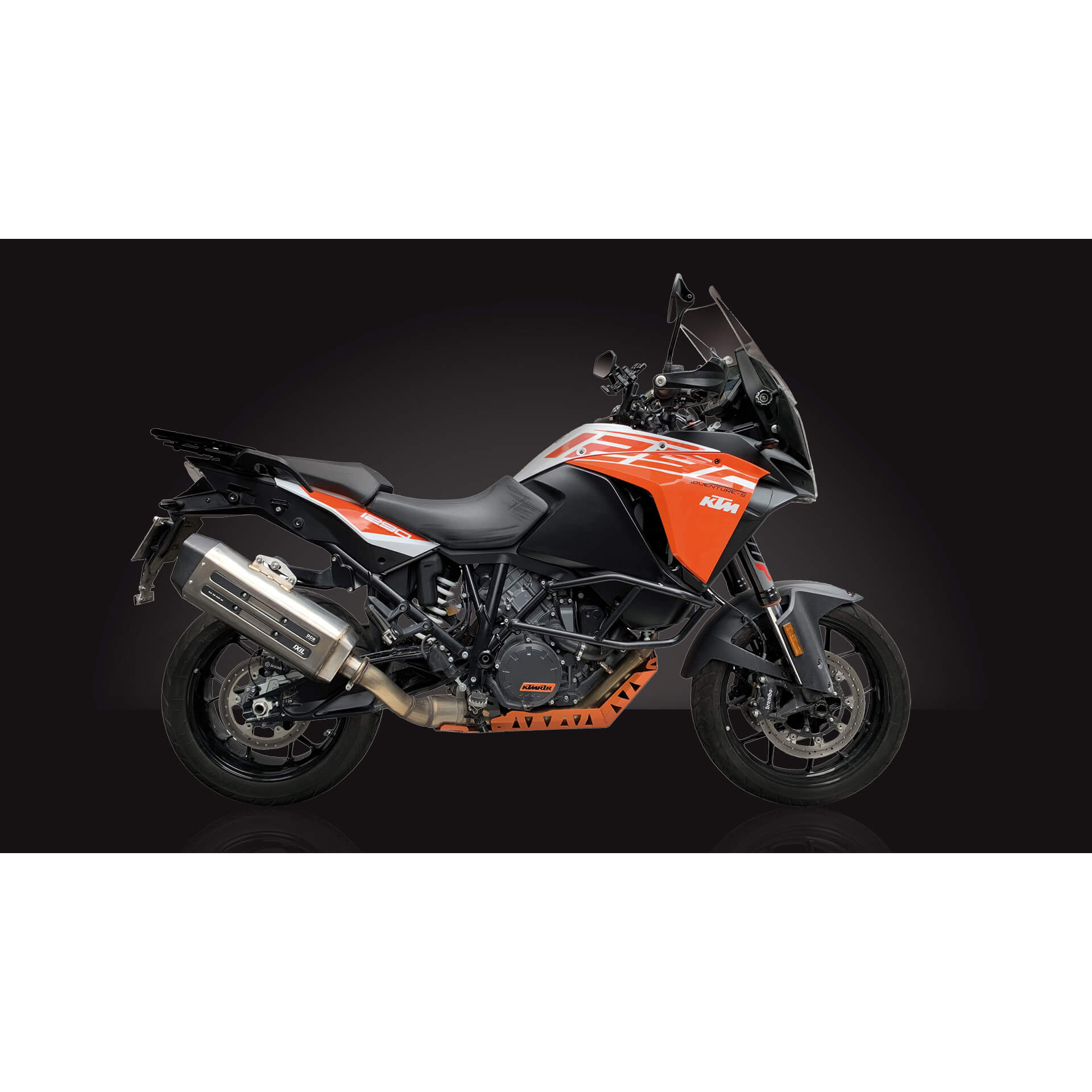 IXIL MXT rear silencer KTM 1090 /1190 /1290 Adventure, stainless steel silver, E-approved, Euro4