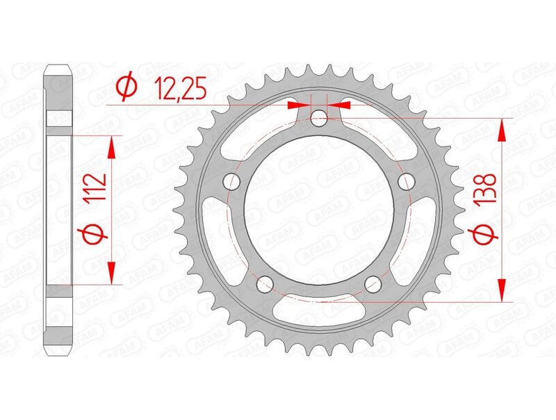 AFAM Standard rear steel pinion 10508 - 530