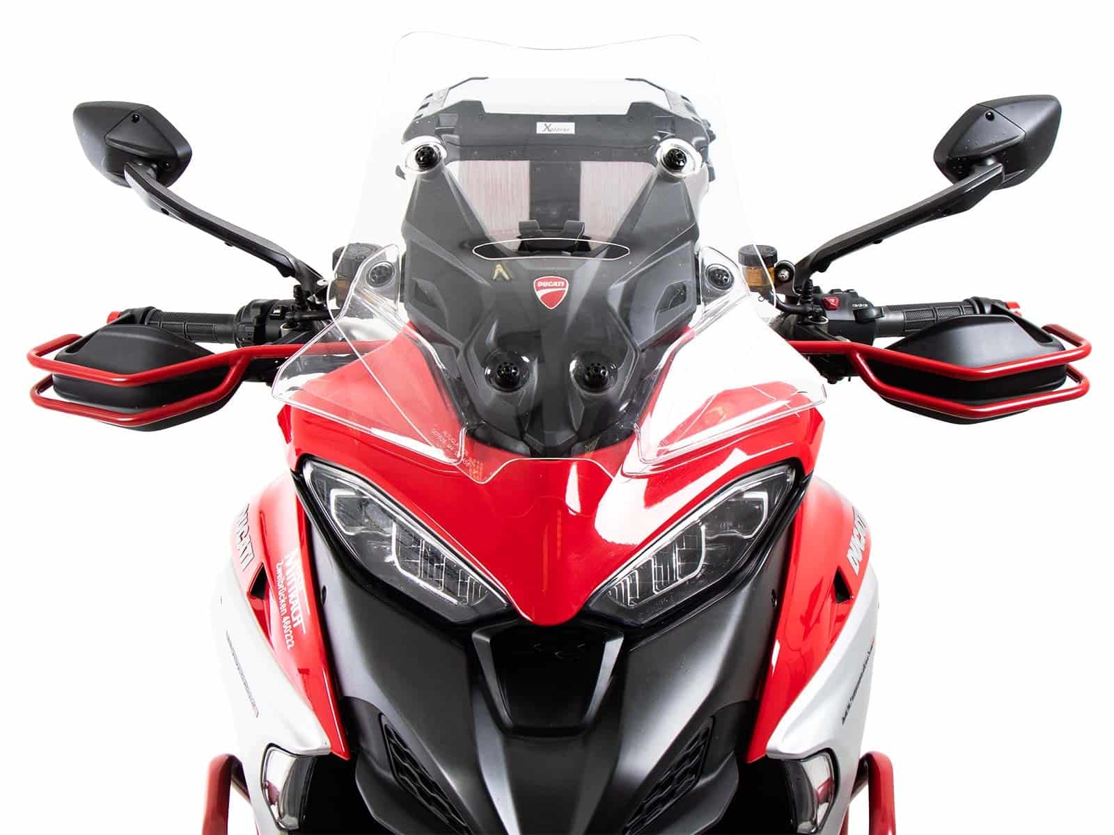 Grip guard (left + right) red for Ducati Multistrada V4 /S /Pikes Peak /Rally /RS (25-)