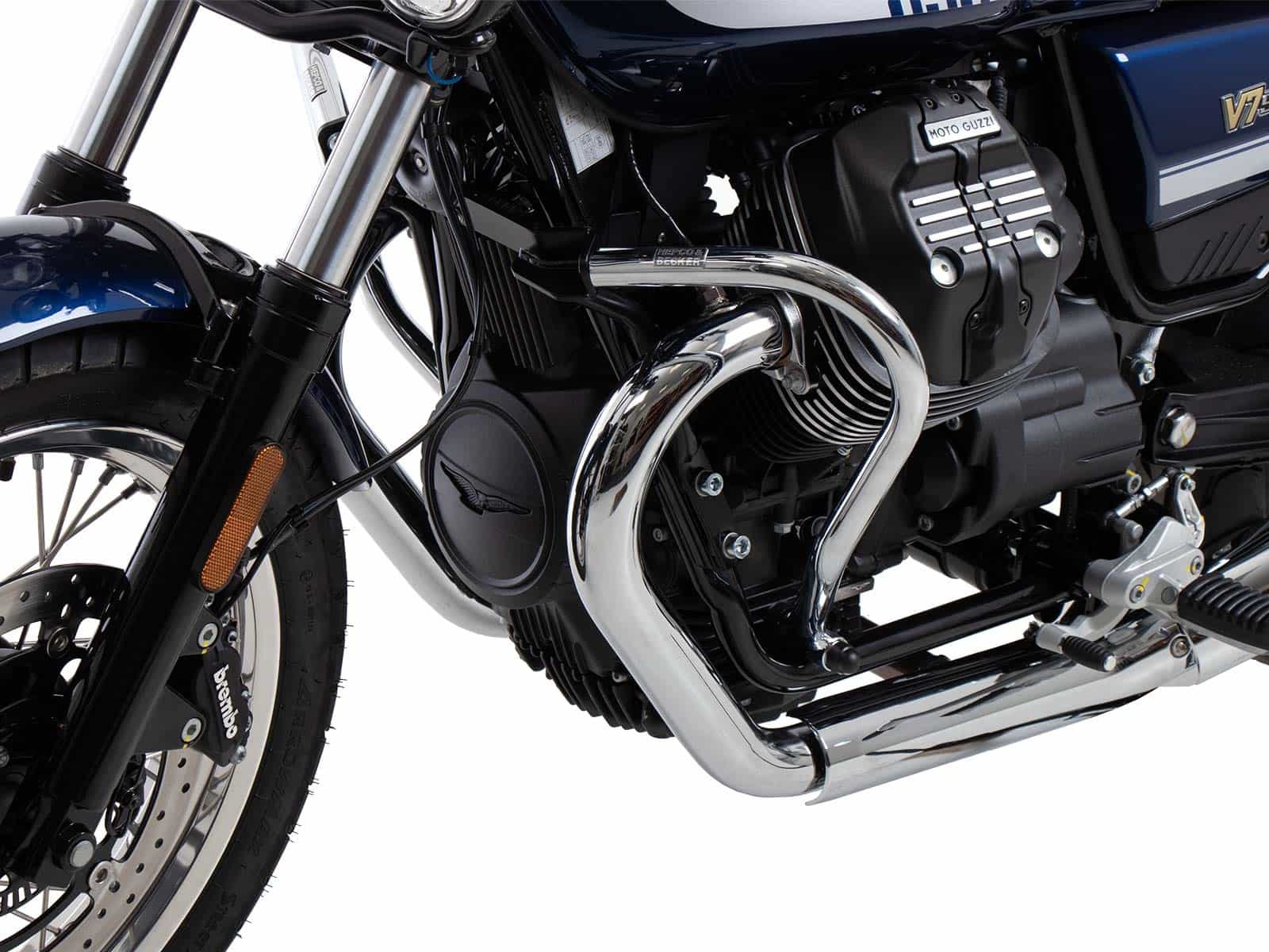 Chrome engine guard for Moto Guzzi V7 Stone Special Edition (22-) Hepco & Becker