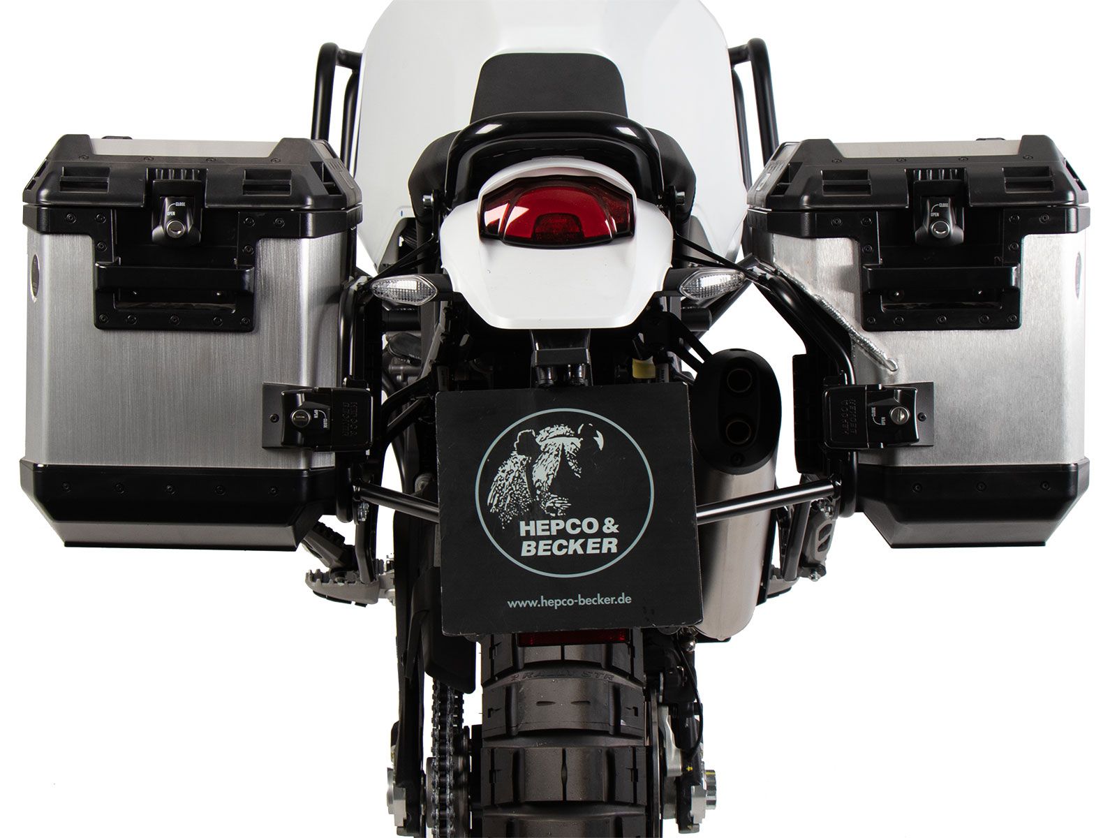 Case carrier set Cutout carrier incl. case set Xplorer Cutout silver for Ducati Desert X (22-)