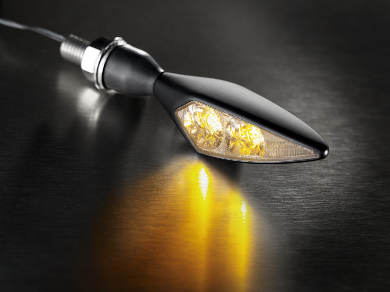 Kellermann turn signal, Rhombus Extreme, steel, LED, VL/HR, 12 V, black satin, M8x20, E-approved