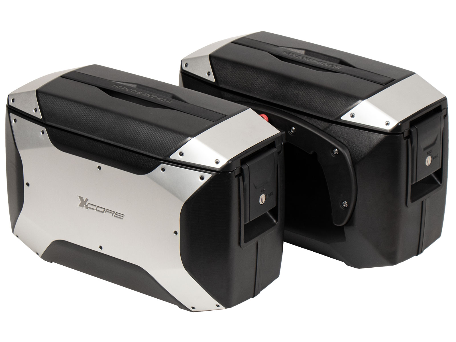 Xcore side case set silver for C-Bow carrier Hepco & Becker