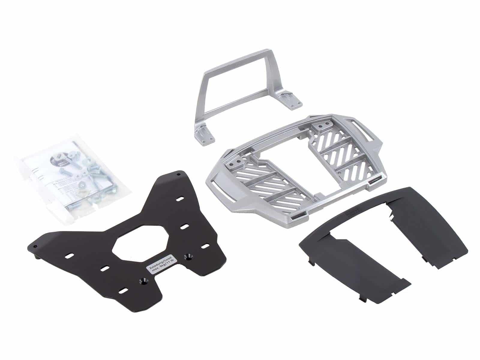Alurack top case carrier for original luggage rack silver for BMW R 1250 GS (19-23) Hepco & Becker