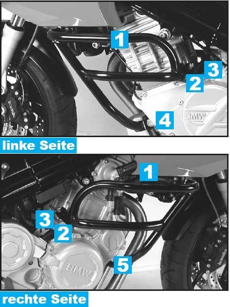 Engine guard silver for BMW F 800 S Hepco & Becker