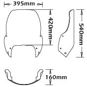 Enlarged windshield Air Flow type for BMW R 1100 GS (94-99), heavily tinted