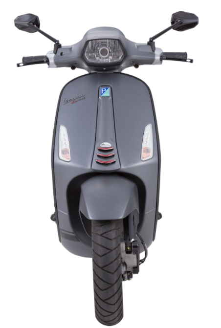 Connector mono slot tube leg shield black matt for Vespa Primavera/Sprint 50-150ccm