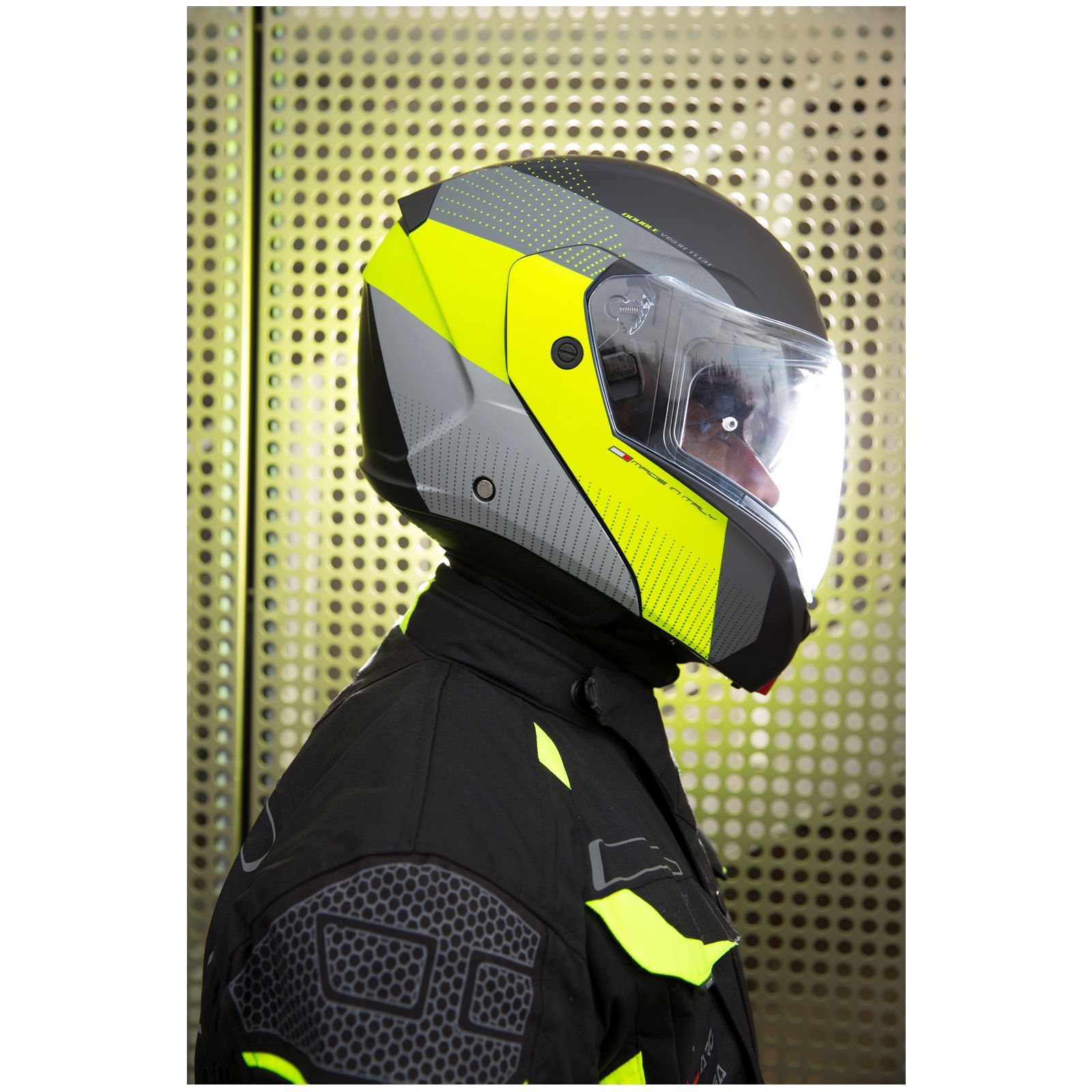 Caberg Helmet Horus Scout, matte black / fluo yellow gray