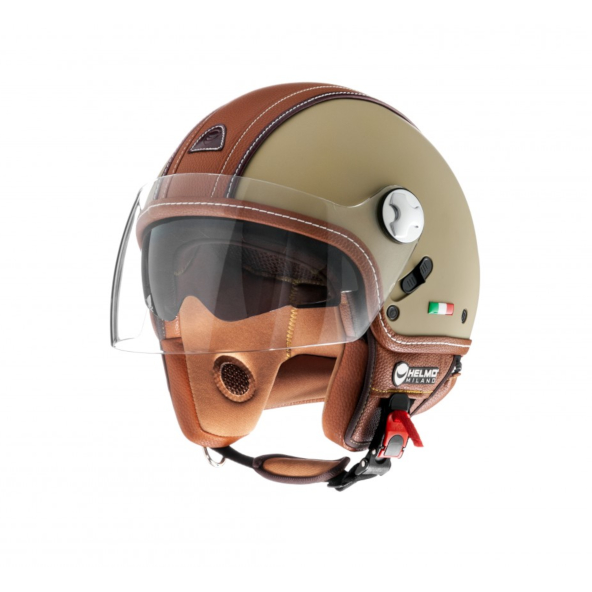 Helmo Milano Demi Jet, PelleDura Premium, pistachio, brown, matt