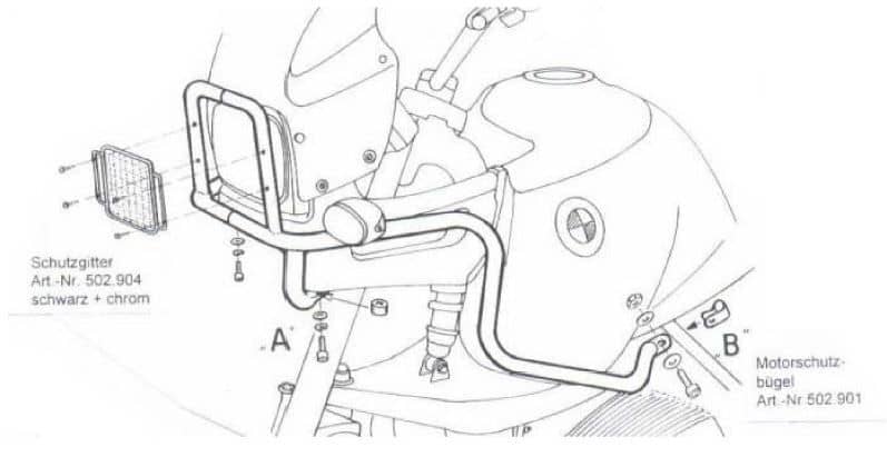 Chrome tank guard for BMW R 850 GS (98-00)/R 1100 GS (94-99) Hepco & Becker