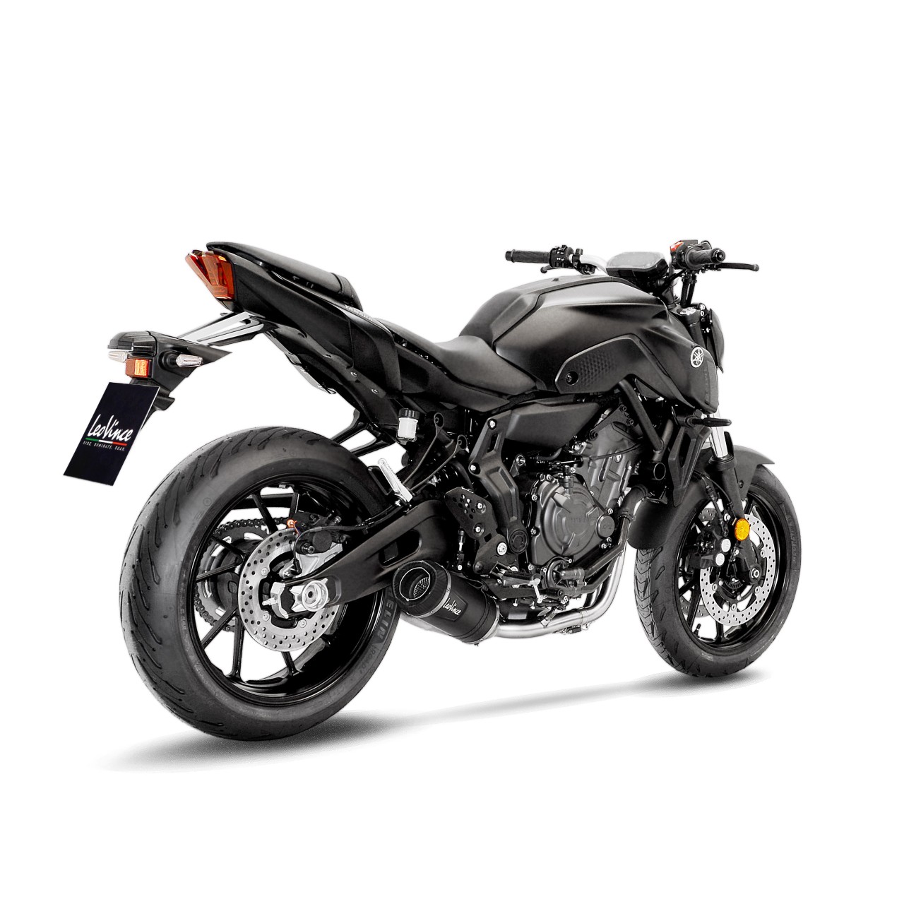 LeoVince complete system LV One Evo for Yamaha MT-07, stainless steel black, Euro5, E-approval