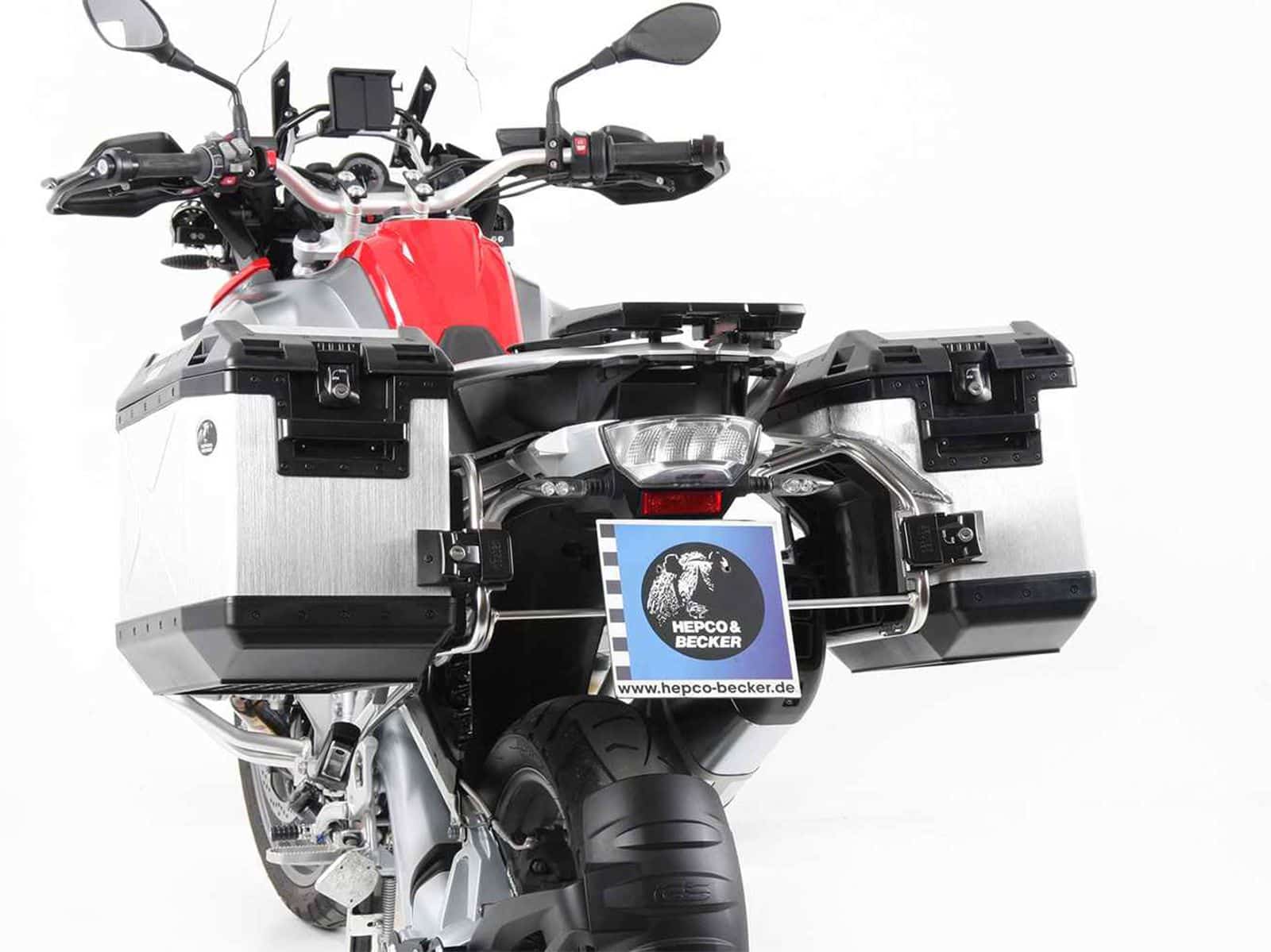 Case carrier set Cutout carrier incl. case set Xplorer Cutout silver for BMW R 1200 GS LC (13-18)