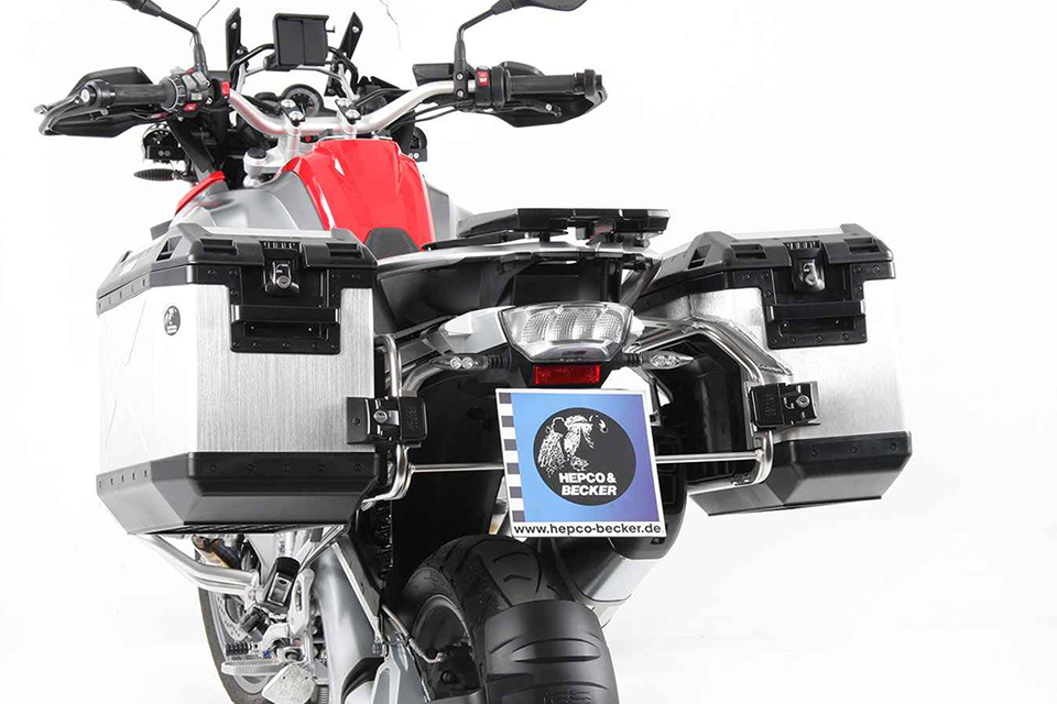 Side case carrier stainless steel Cutout for Xplorer Cutout case 40/37 for BMW R 1250 GS (18-23)