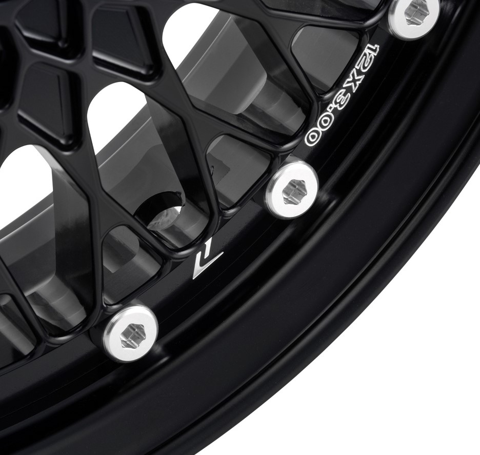 Rim Comb 1 front/rear for Vespa GTS/GTS Super/GTV/GT/946 125-300cc, black glossy