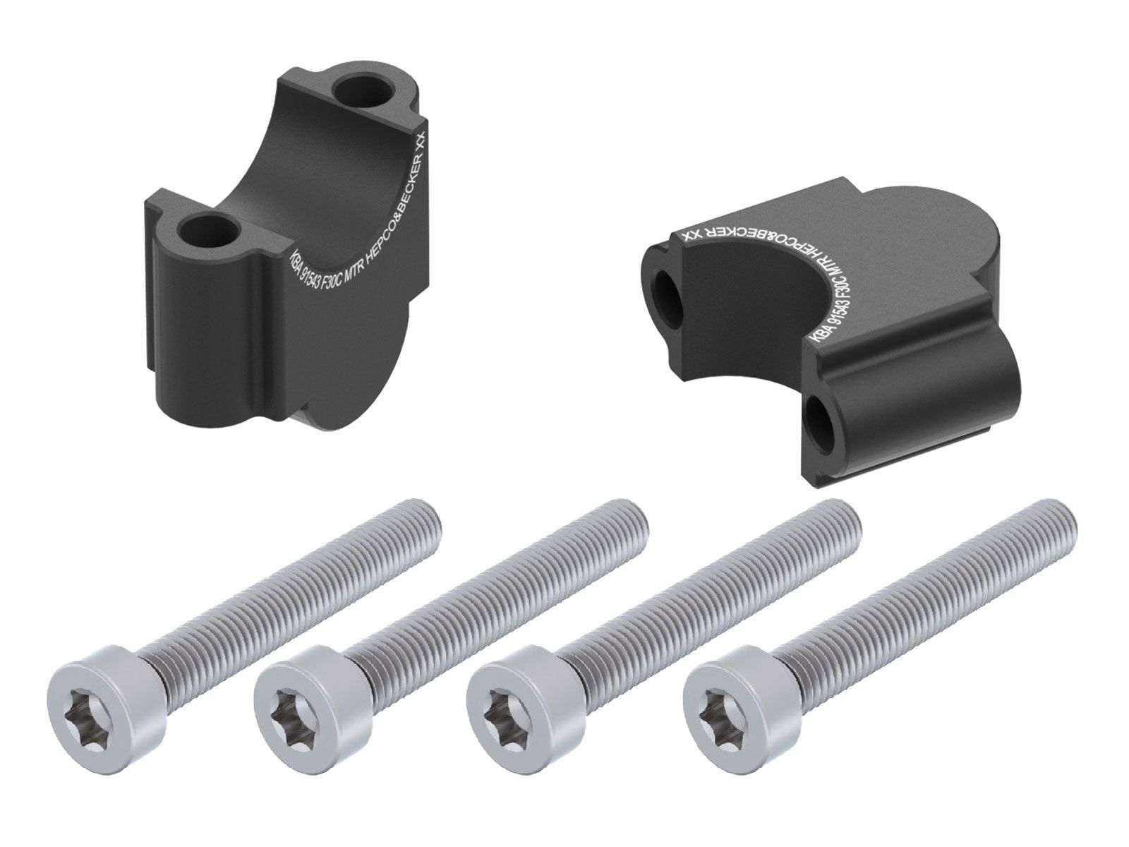 Handlebar riser H=30 mm black for BMW R 1200 GS (04-07) Hepco & Becker