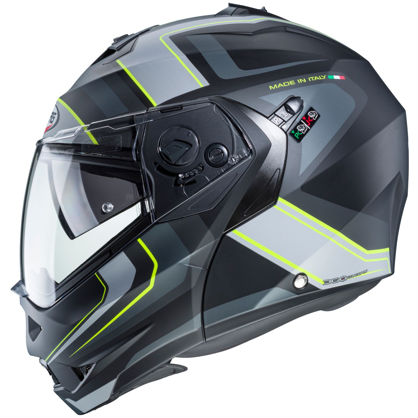 Caberg Helmet Duke II Tour, matte black / anthracite fluo yellow