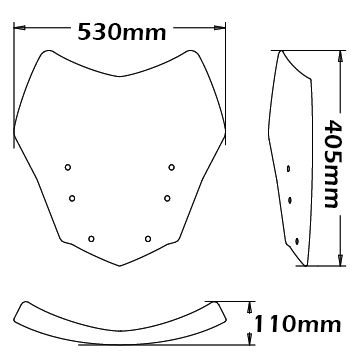 Sport low windshield for BMW K 1600 GT /GTL (10-22), light smoke