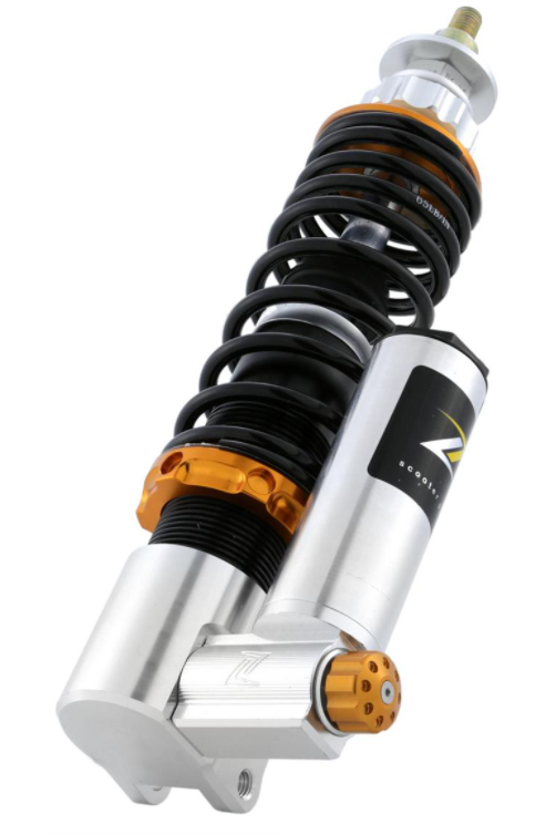Shock absorber front for Vespa GTS/GTS Super/GTV/GT 60/GT/GT L, silver/orange