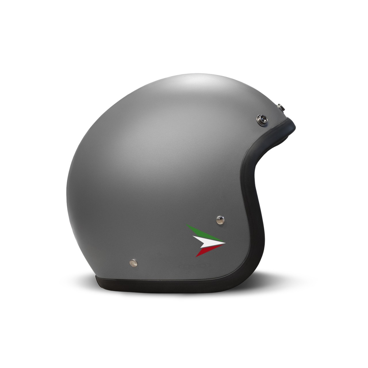 DMD jet helmet Retro, black, matt, Ita Grey, fiberglass, ECE 22.06