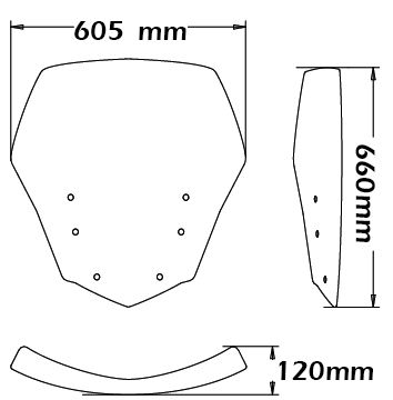 Windshield original type for BMW K 1600 GT /GTL (10-22), clear