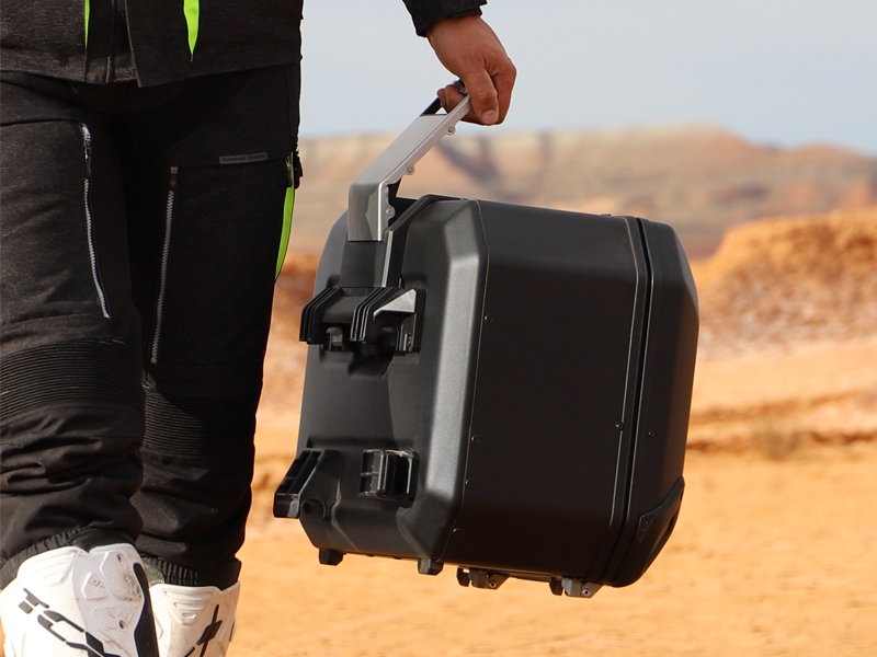 Shad side case Terra TR47, left, aluminum black, 47 l