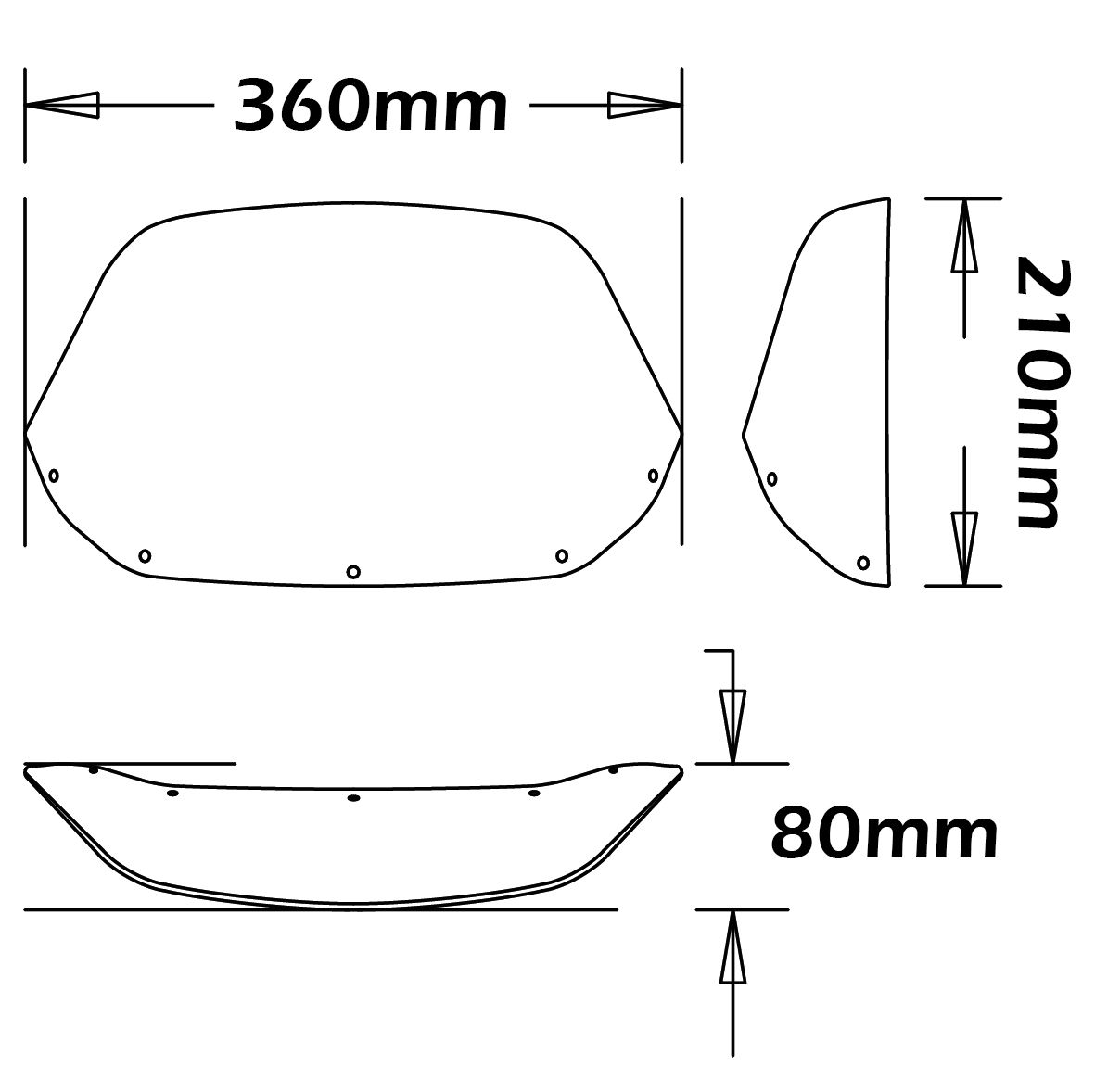Windshield original type - height 210 mm for Honda Africa Twin 750