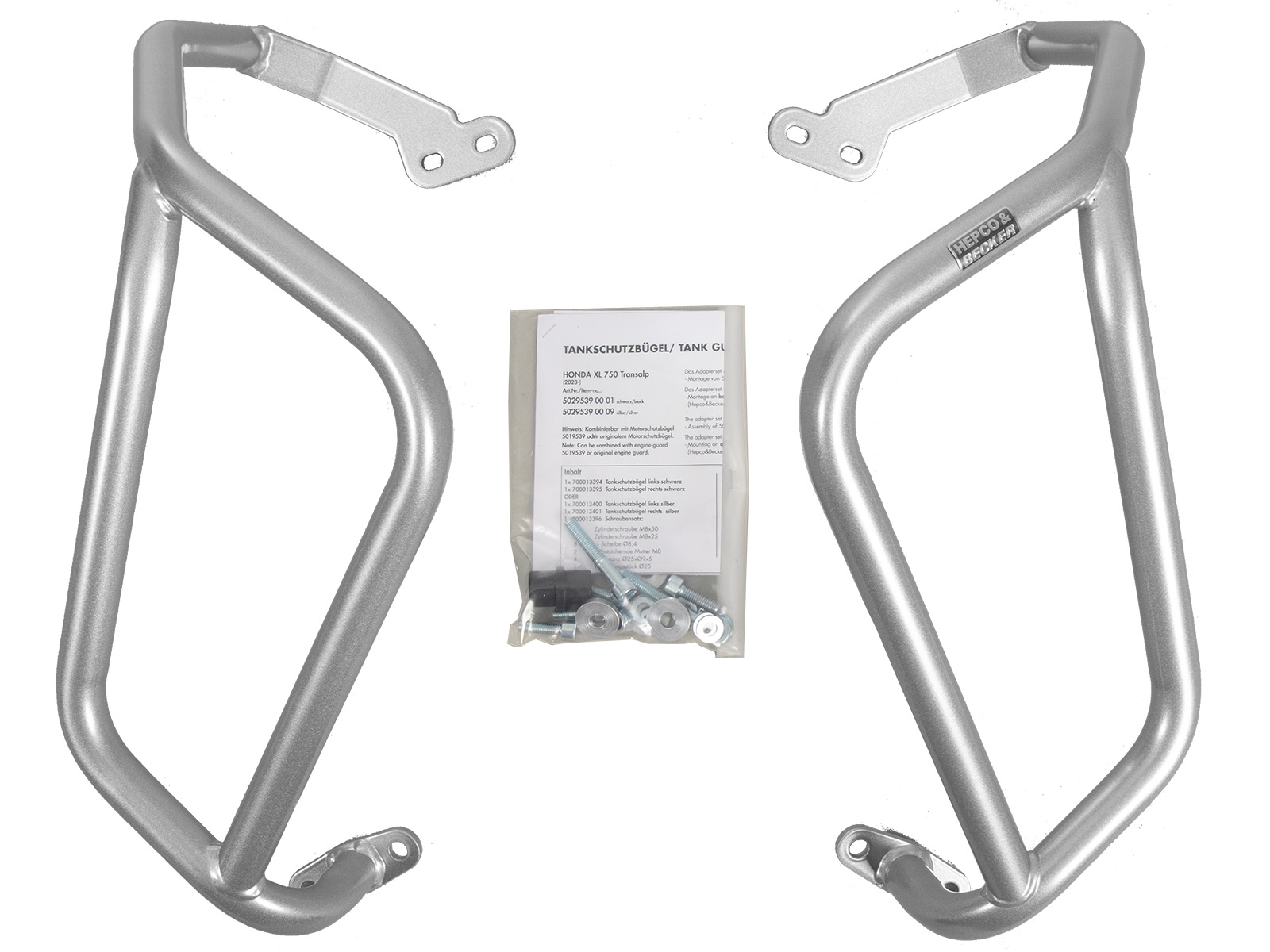 Silver Fuel Tank Guard for Honda XL 750 Transalp / E-Clutch (25-) Hepco & Becker