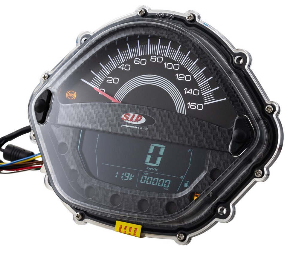 Tachometer/Speedometer for Vespa GTS/GTS Super/GTS SuperSport, i.e., 125-300cc (-'14), carbon-look