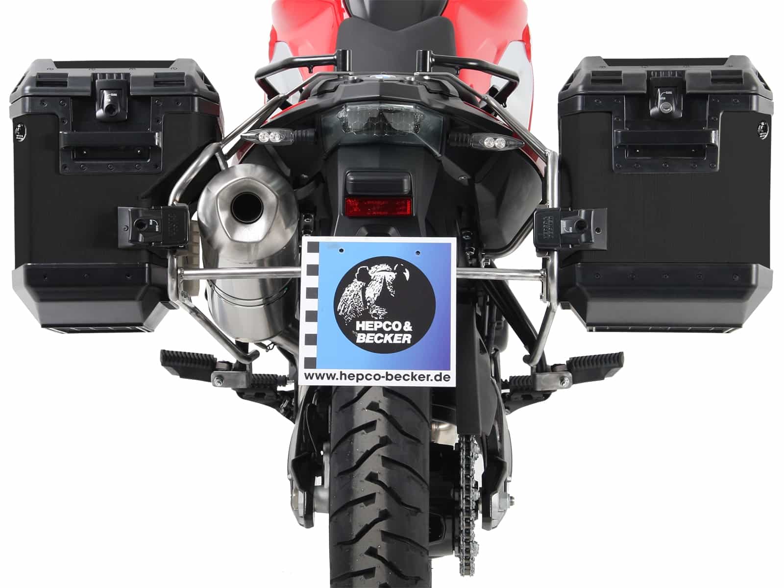 Case carrier set Cutout stainless steel carrier incl. case set Xplorer Cutout black for BMW F 800 GS