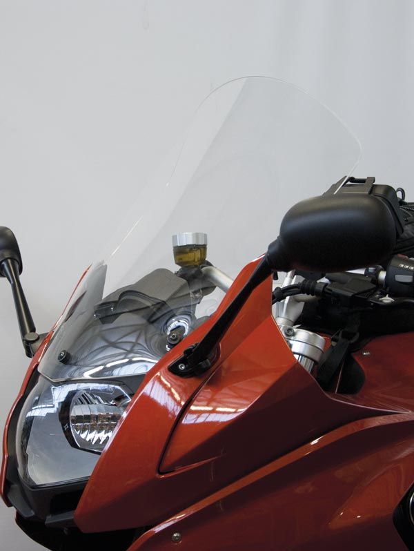 Enlarged weindshield original type on original brackets for BMW F 800 GT (12-19), light smoke