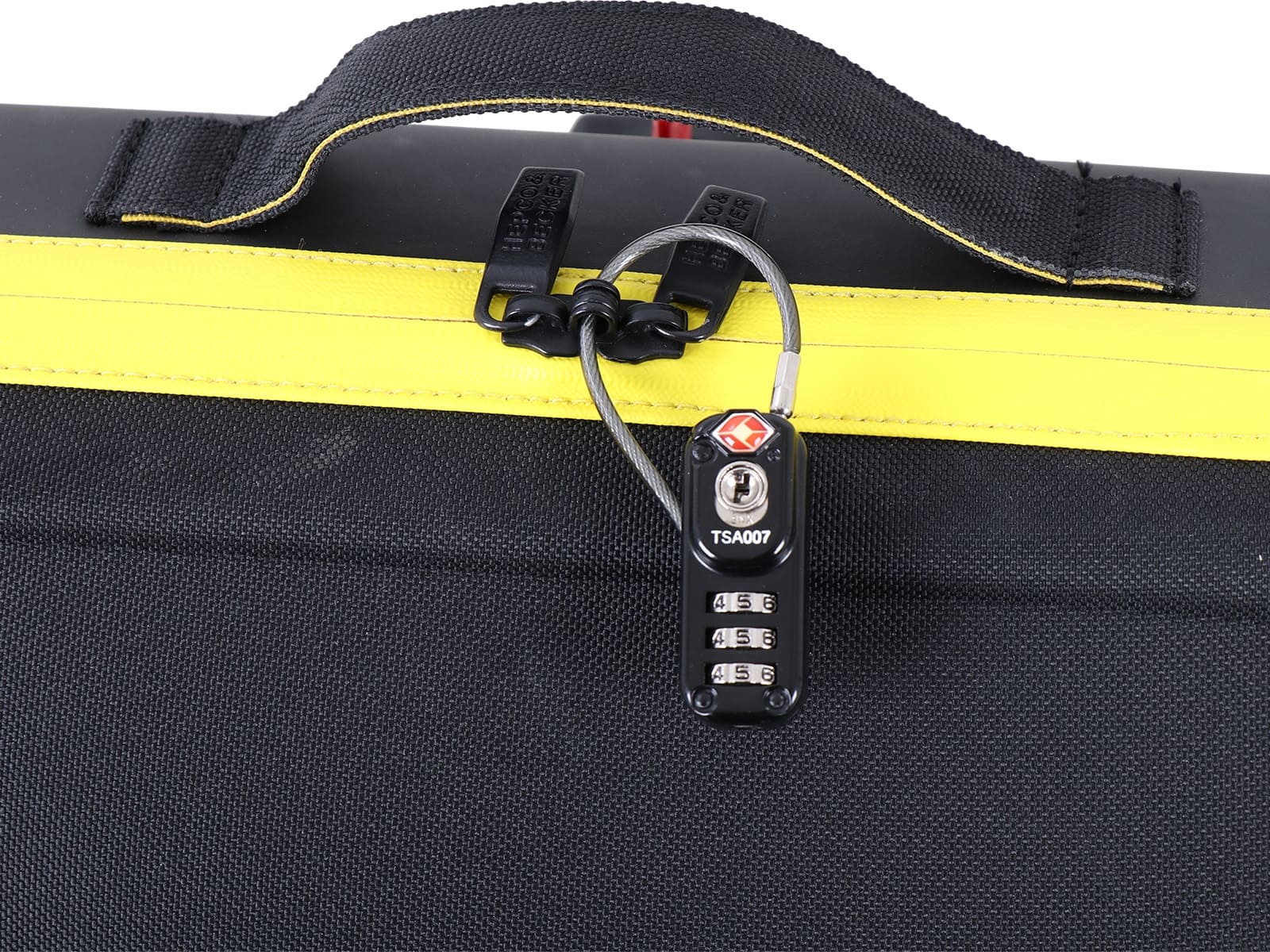 Combination lock with a small wire cable and TSA function by Hepco & Becker