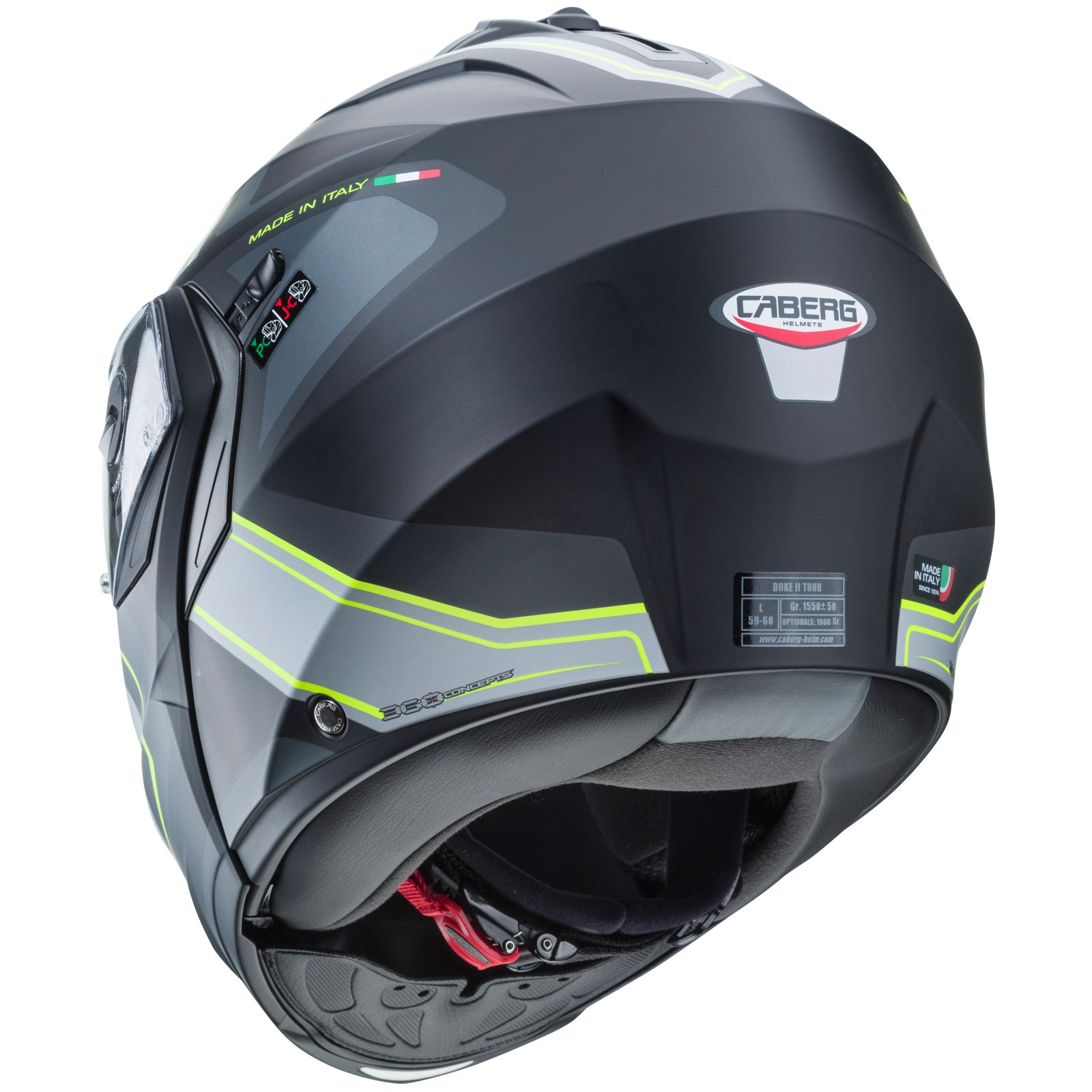 Caberg Helmet Duke II Tour, matte black / anthracite fluo yellow