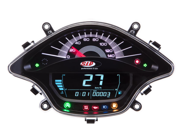 Tachometer / speedometer for Vespa Primavera / Sprint 50-150cc 2T/4T AC, black