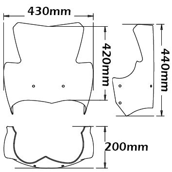 High windshield Sport for BMW K 1200 R /K 1300 R, clear
