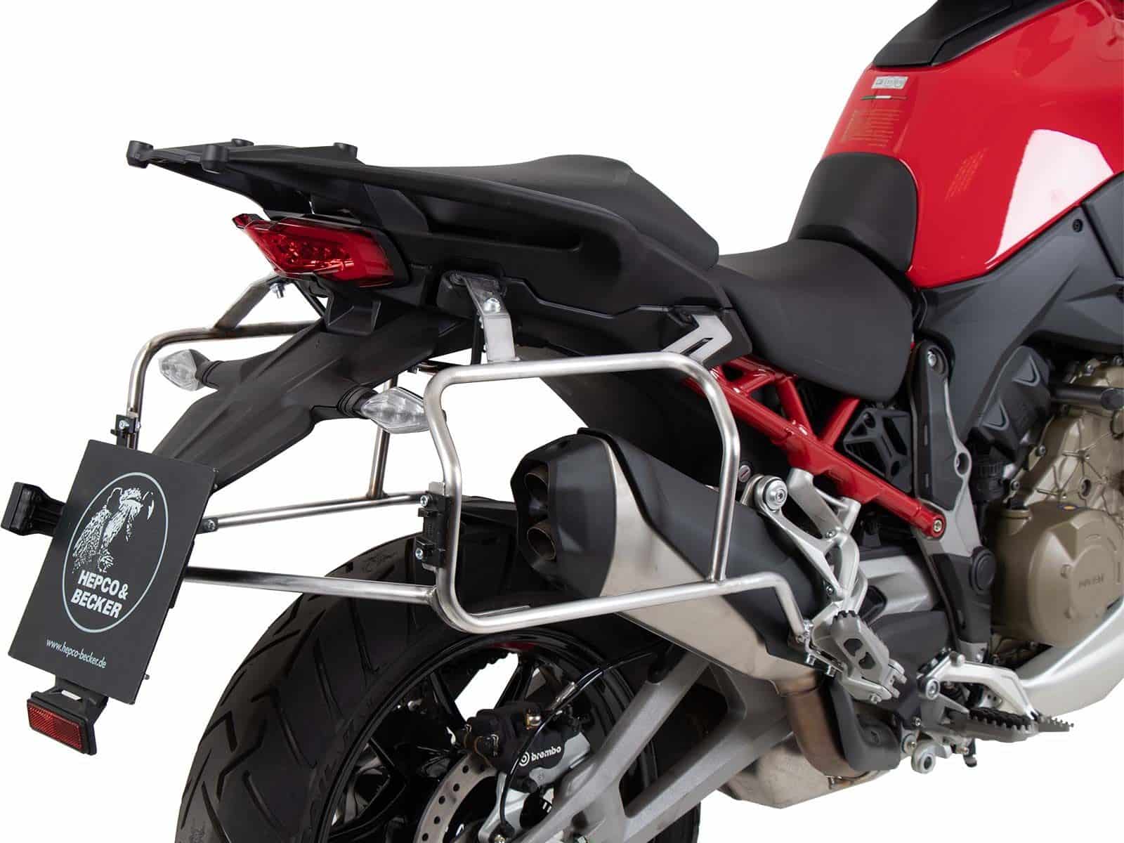 Case carrier set Cutout incl. case set Xplorer Cutout black for Ducati Multistrada V4 (25-)