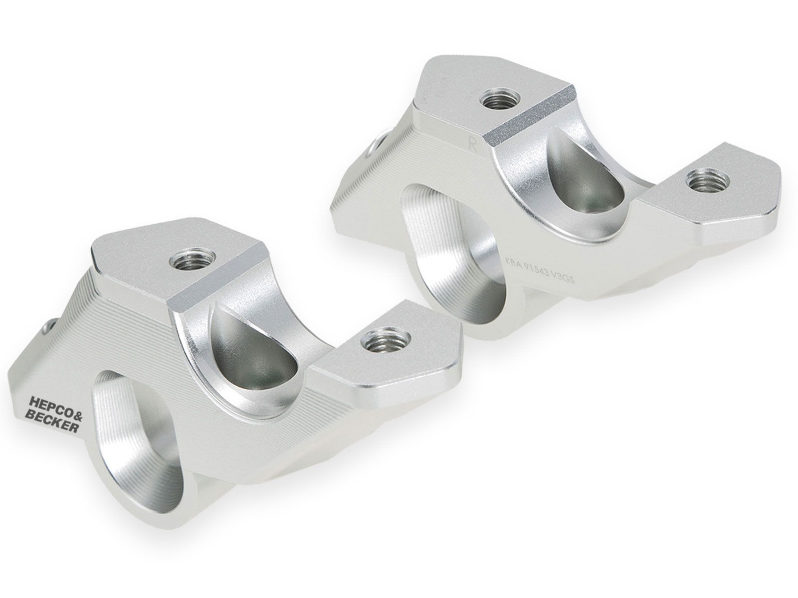 Handlebar riser H=30 mm with offset 33 mm back silver for BMW R 1300 GS (23-) Hepco & Becker