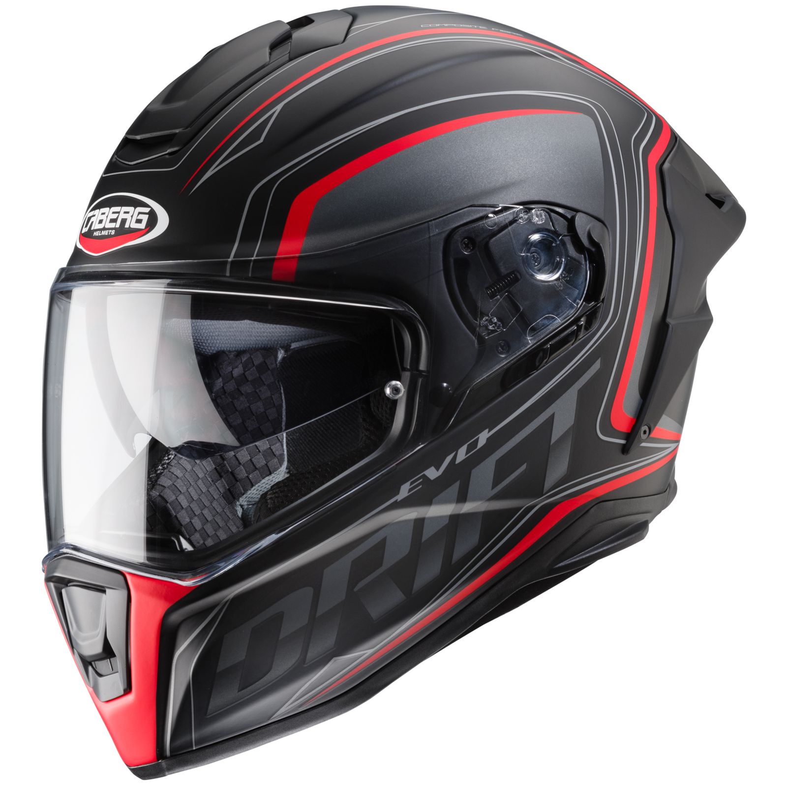 Caberg Helmet Drift Evo Integra, matte black / gray fluo red
